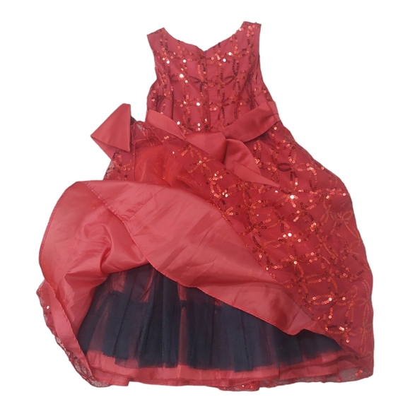 Girls Holiday Dress Candy Apple Red A-line Christmas Event Sequined Formal Sz 5 - Picture 5 of 5